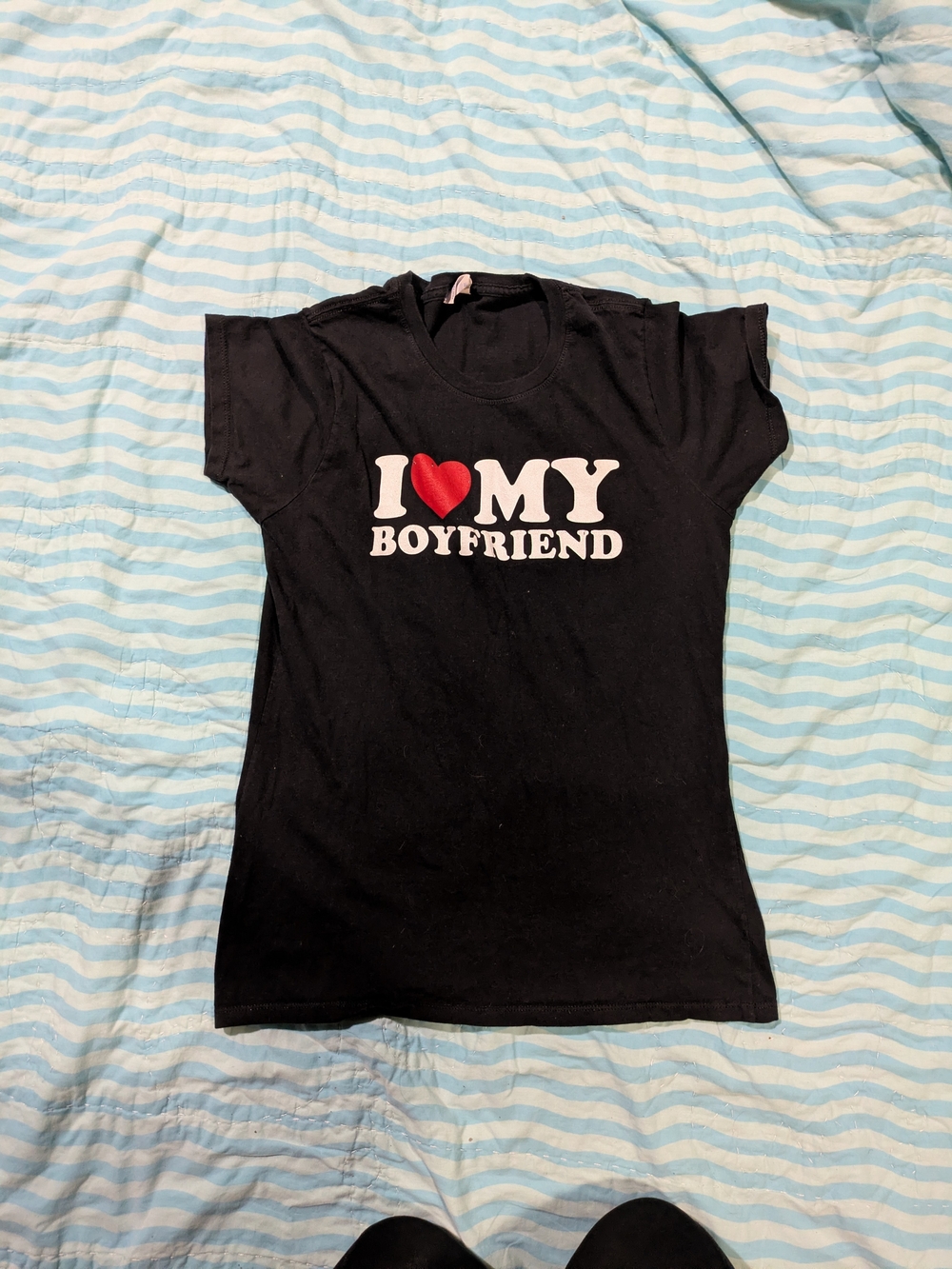 Black "I ♥ My Boyfriend" Graphic Tee